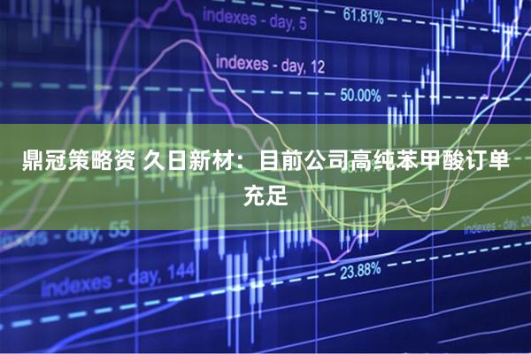 鼎冠策略资 久日新材：目前公司高纯苯甲酸订单充足