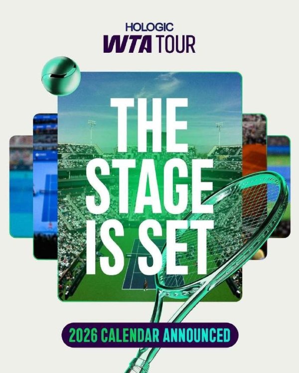 瑞和网  WTA2026年赛历公布: 四大满贯时间确定, 中网9月28日开始