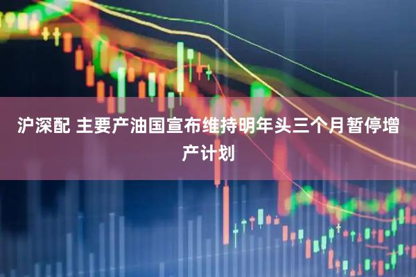 沪深配 主要产油国宣布维持明年头三个月暂停增产计划